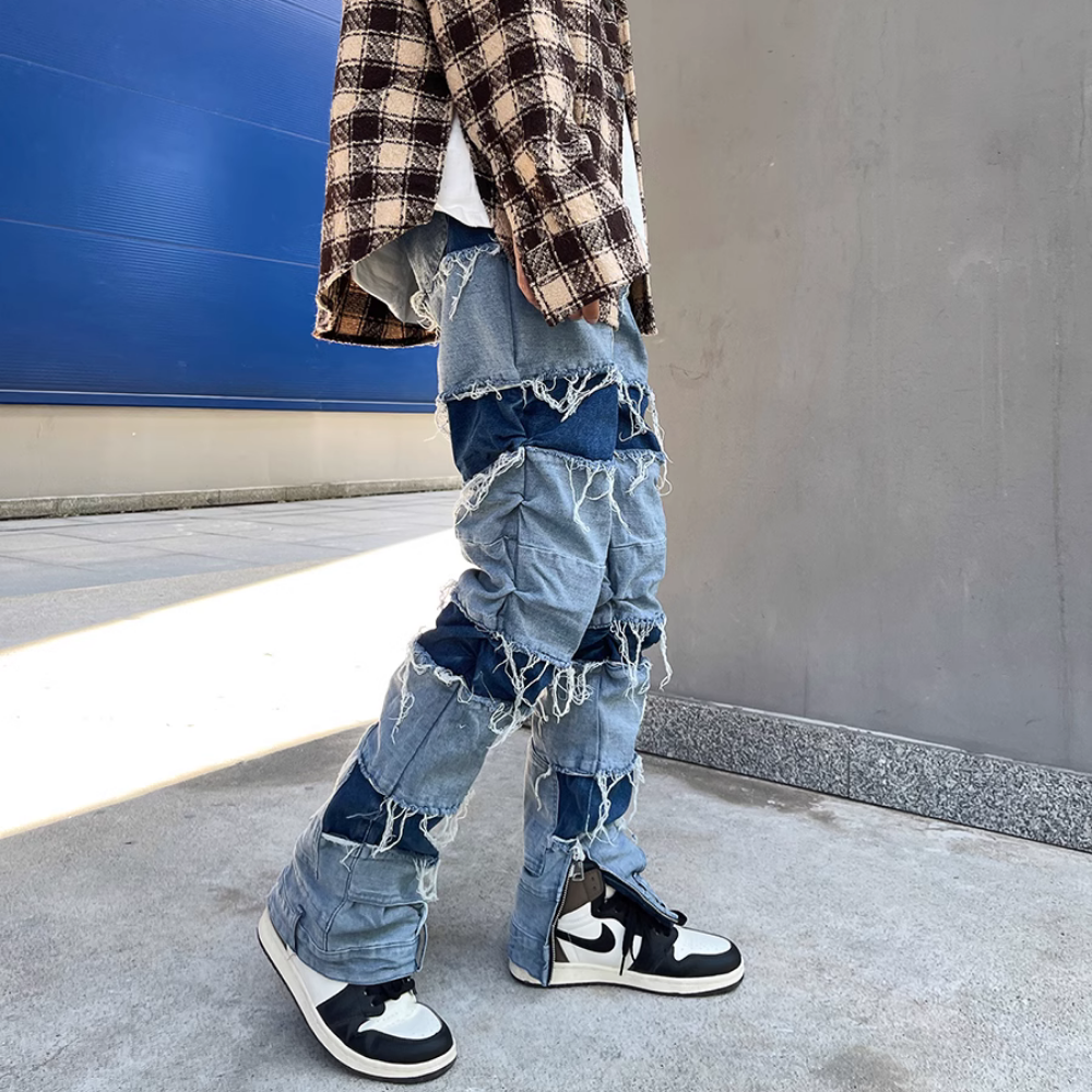Hip Hop Deconstructed Patchwork Jeans
