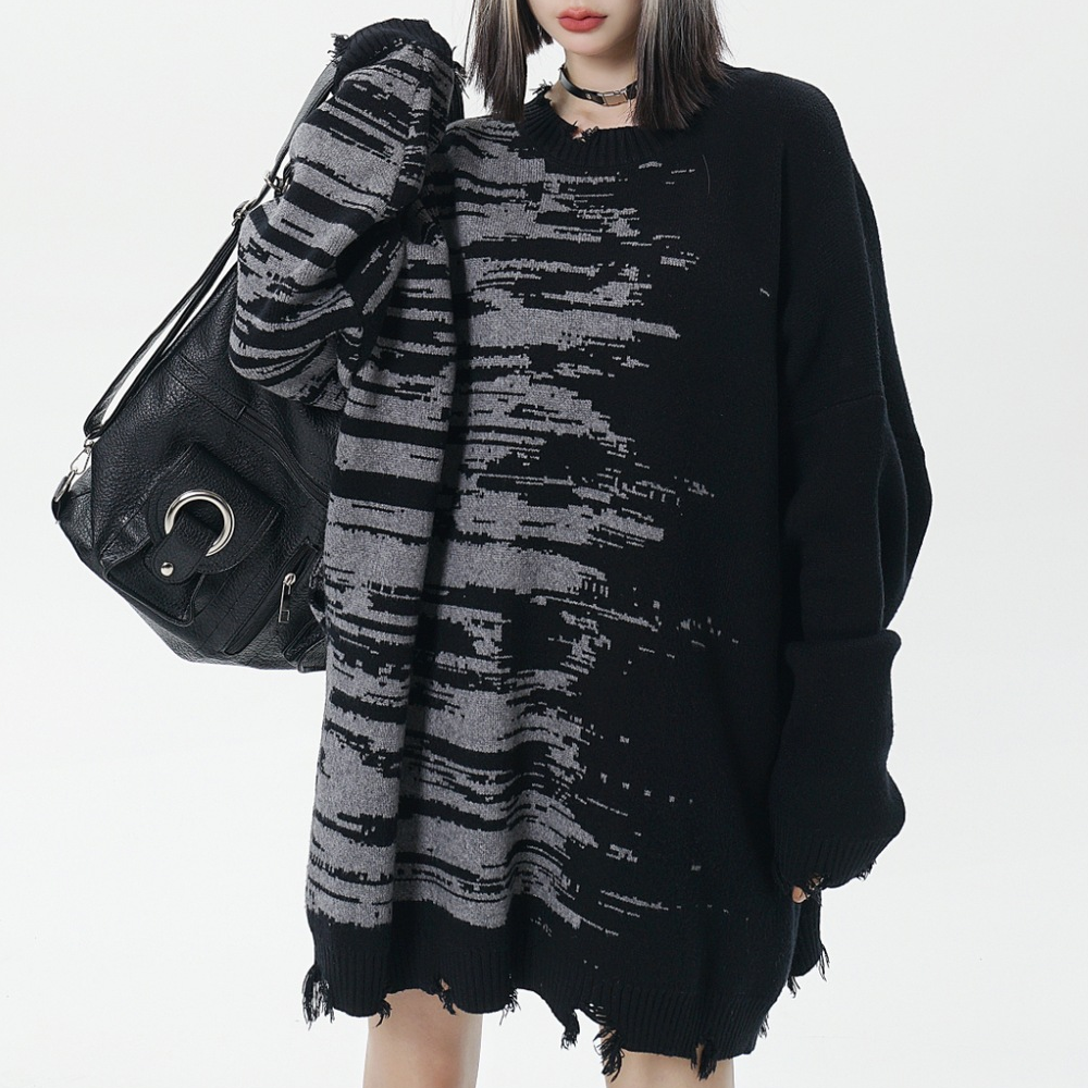 Dark Style Holes And Rough Edges Sweater