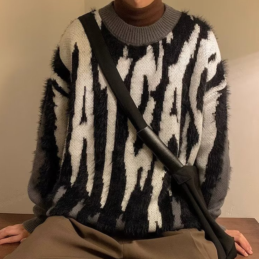 Personality Contrasting Colors Sweater