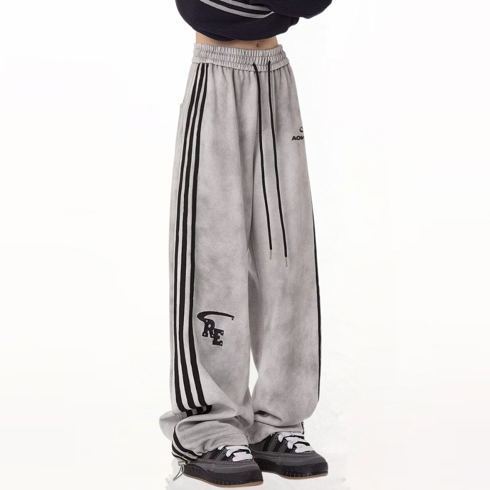 Gradient Suede Straight-Leg Sweatpant