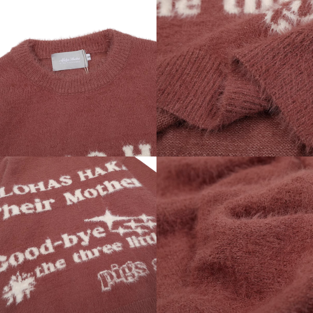 OOC' Vintage Jacquard Mohair Lettering Sweater