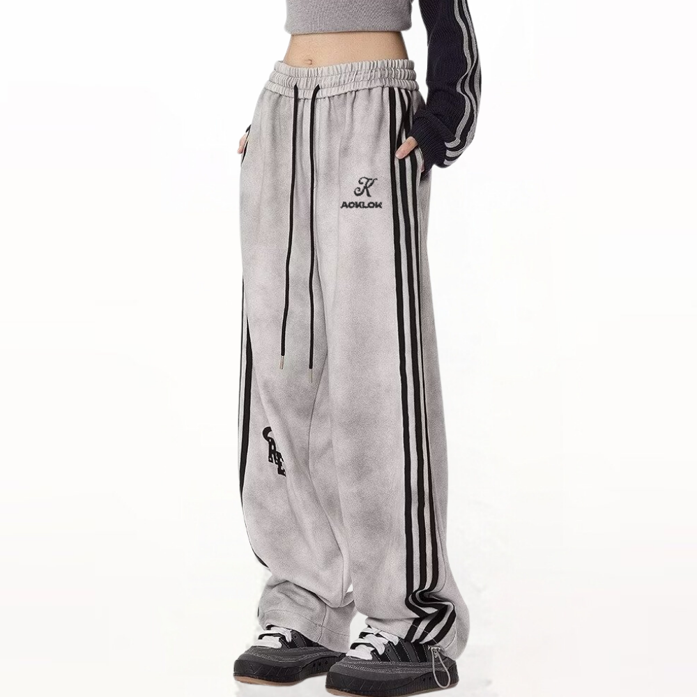 Gradient Suede Straight-Leg Sweatpant