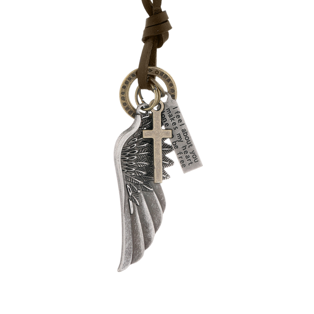 Wing Pull Leather Necklace