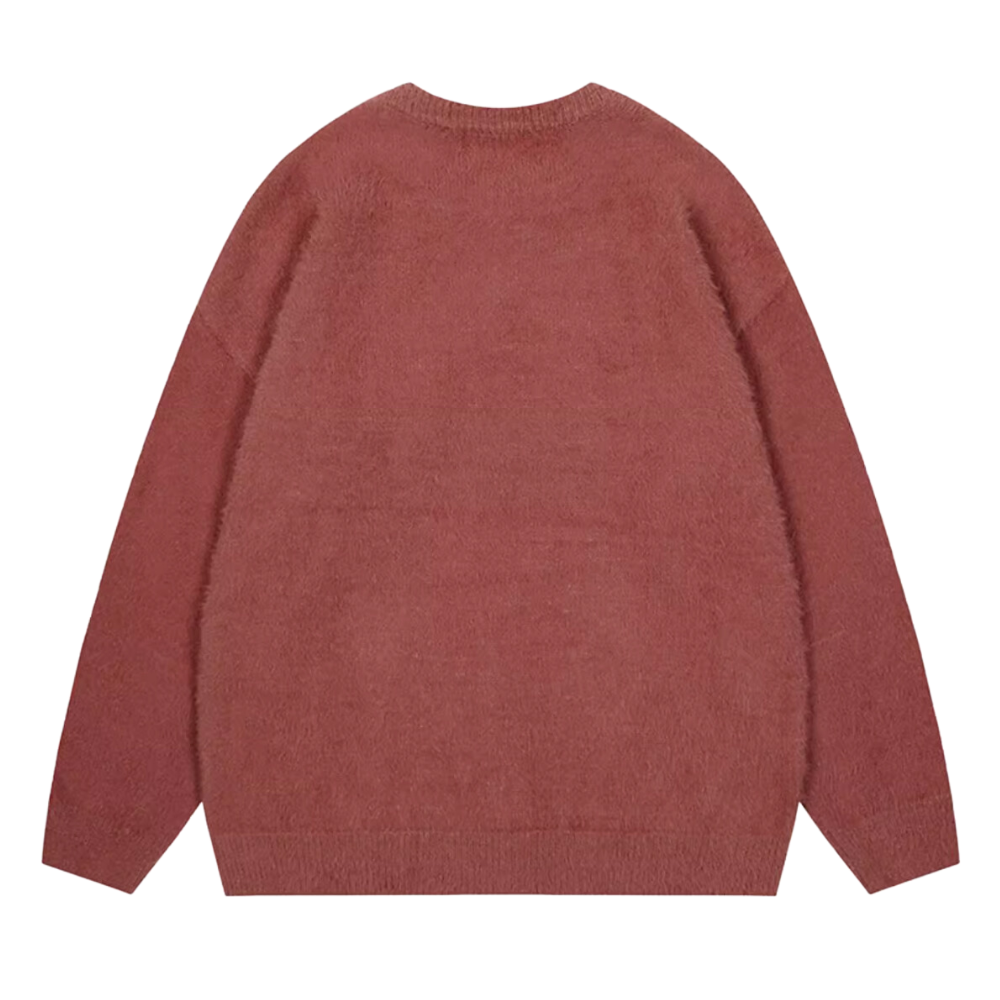 OOC' Vintage Jacquard Mohair Lettering Sweater