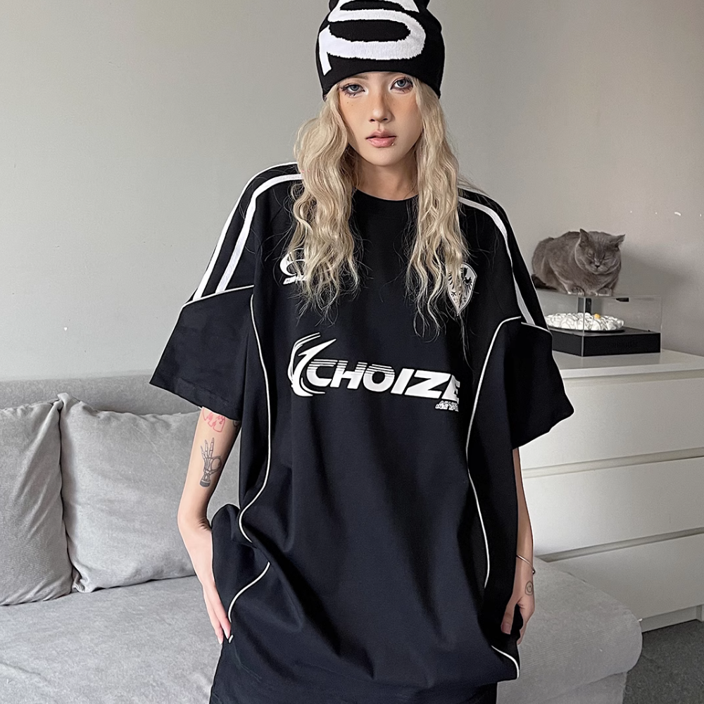 Street Racing Stripe Suede T-Shirt