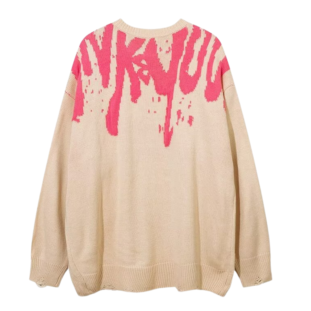Graffiti Tassel Lettering Sweater