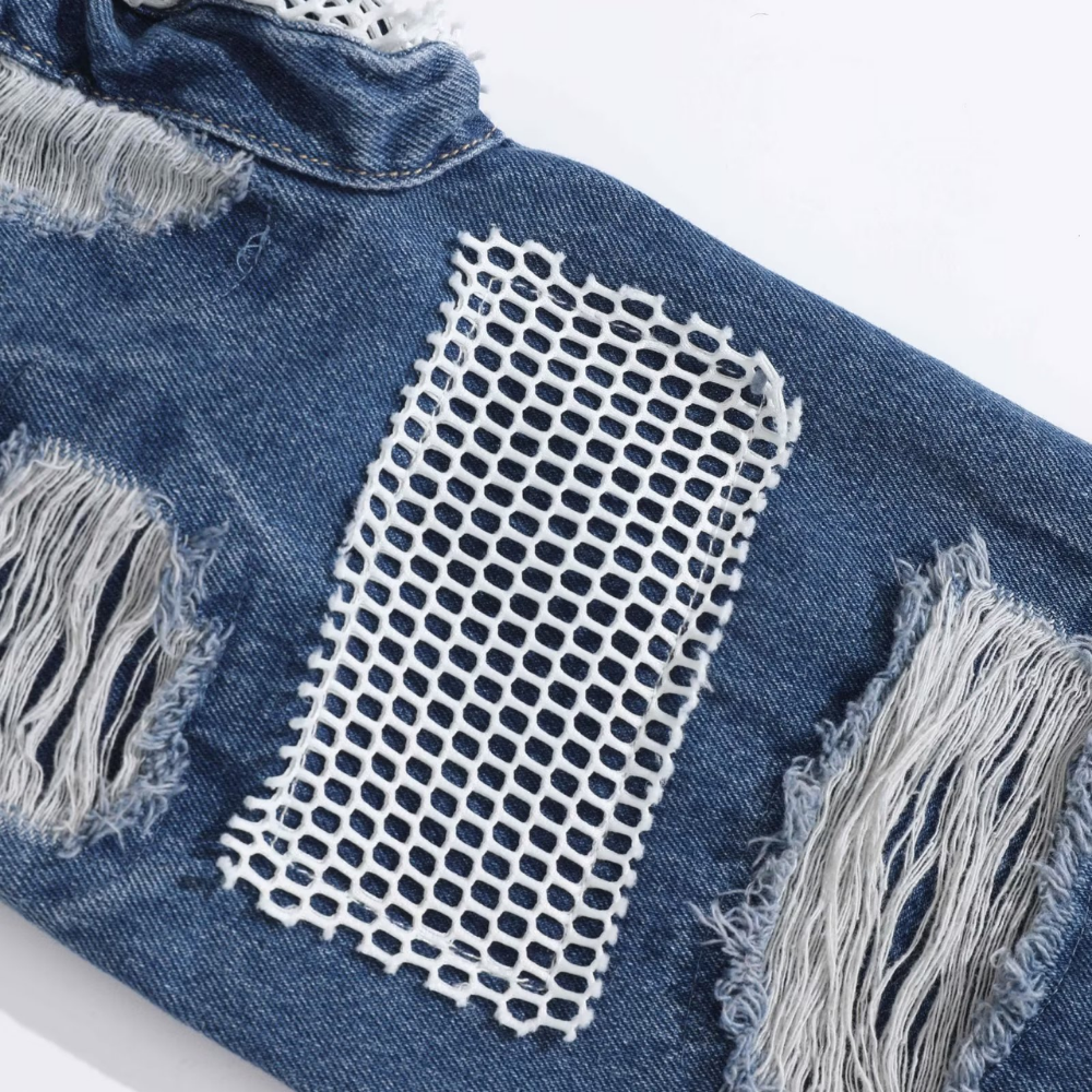 Hip Hop Ripped Mesh Jeans