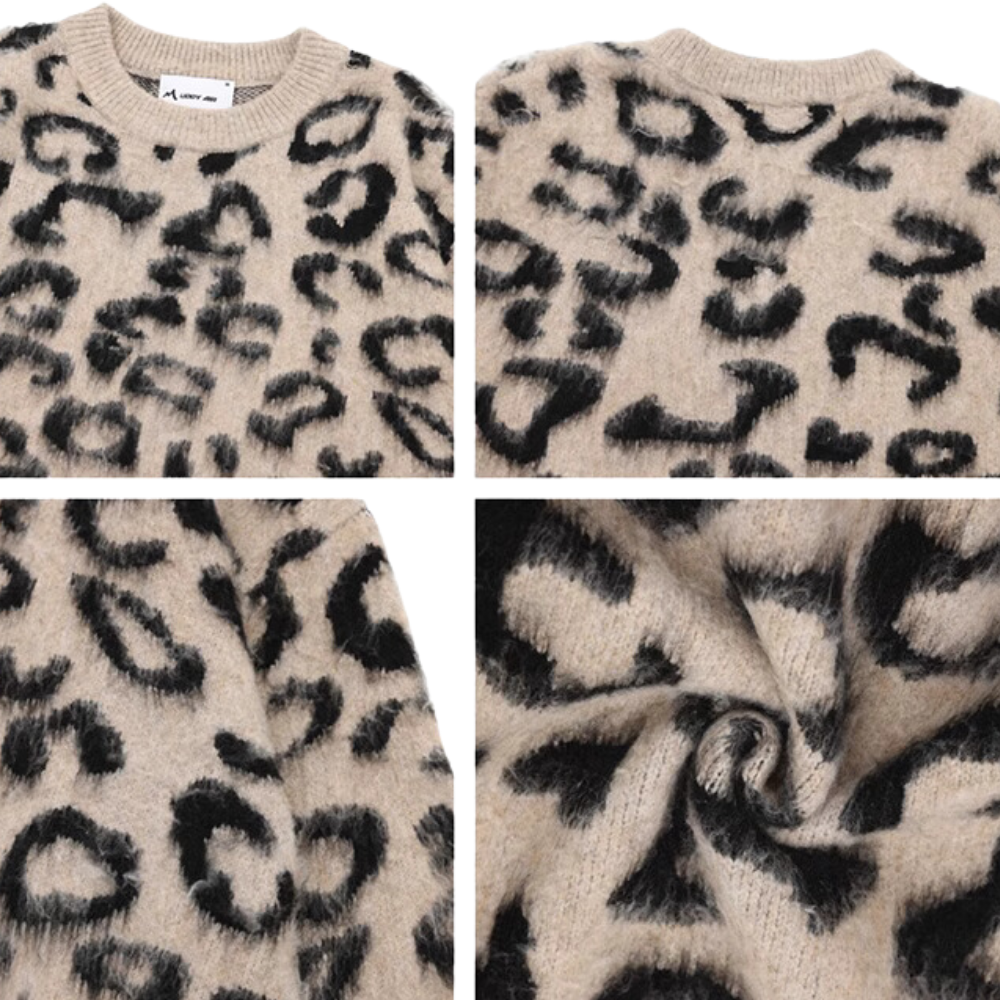 Leopard Print Mohair Sweater