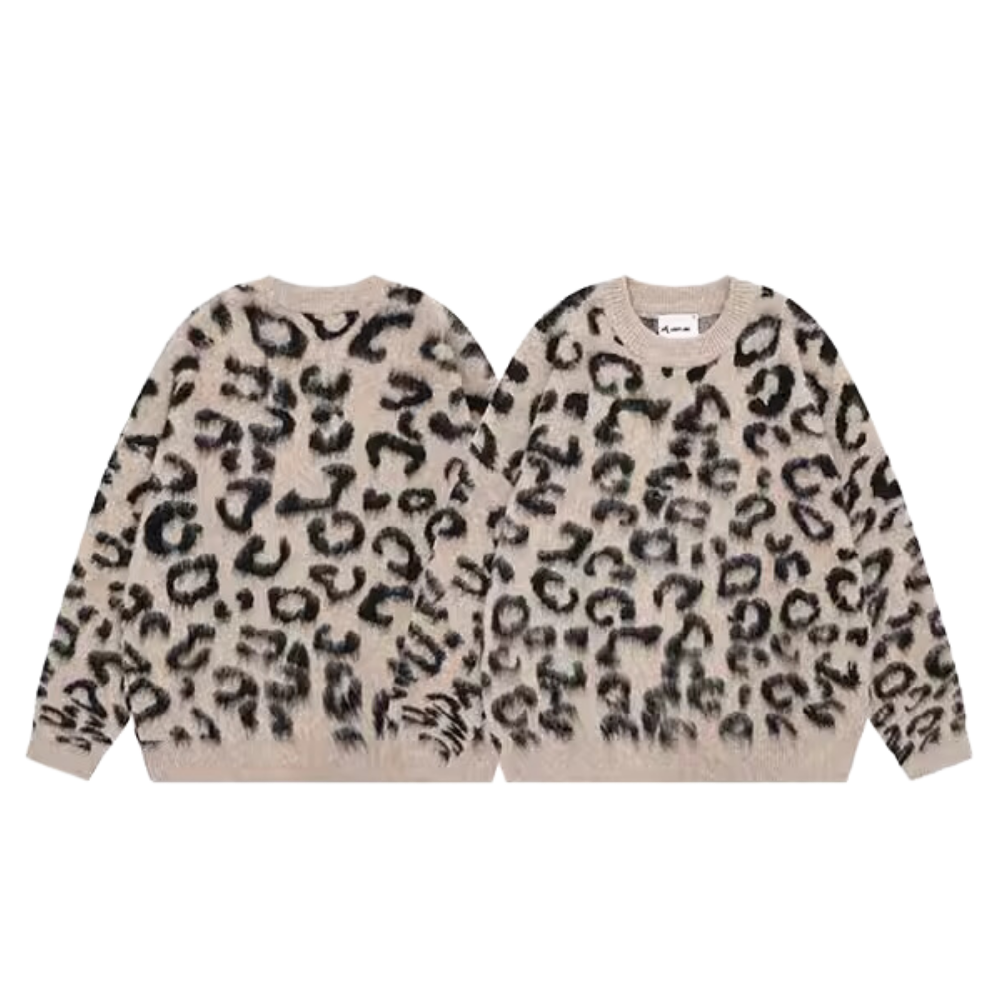 Leopard Print Mohair Sweater