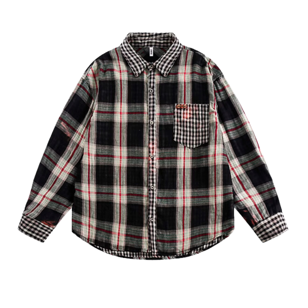 Japanese Patchwork Plaid Shirt