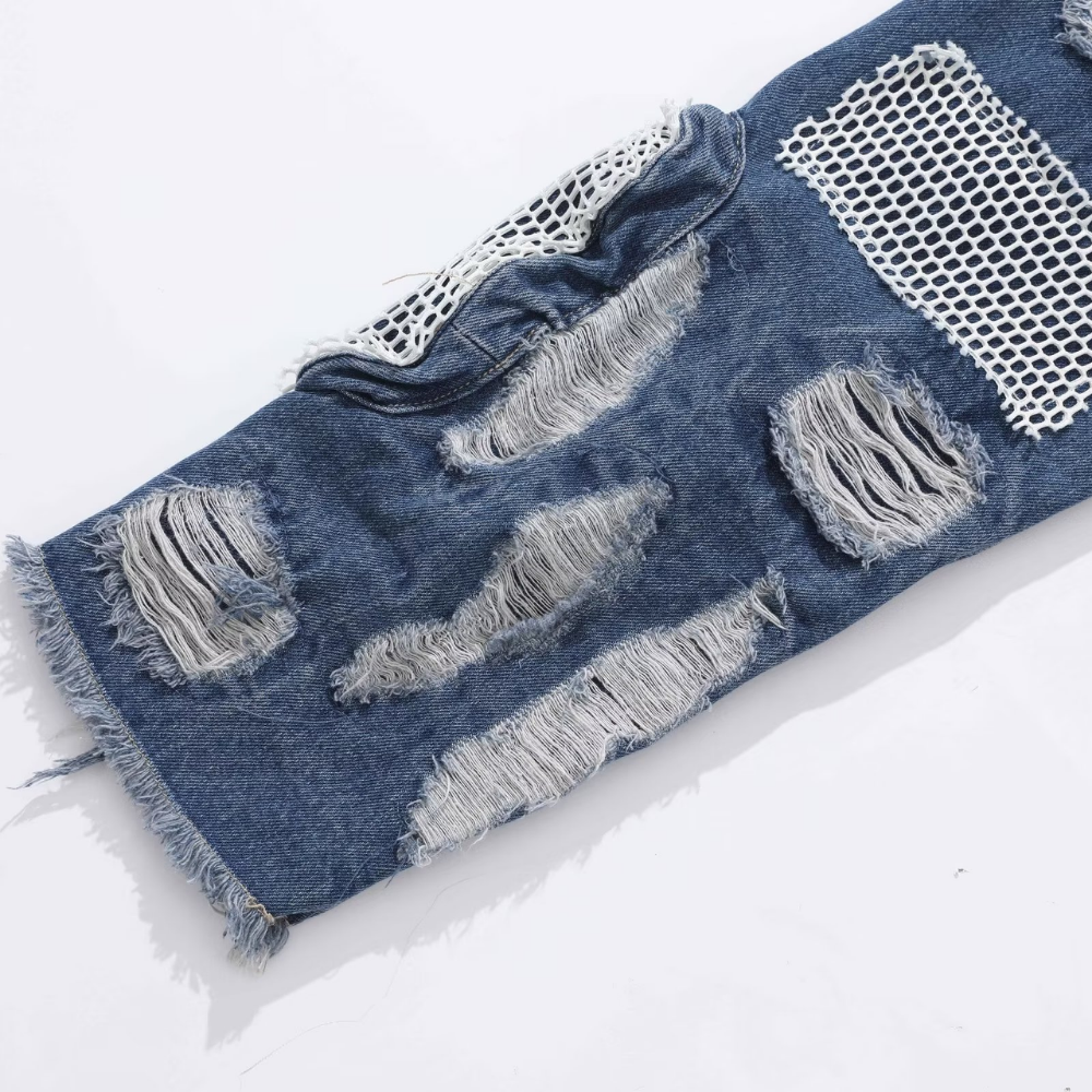 Hip Hop Ripped Mesh Jeans