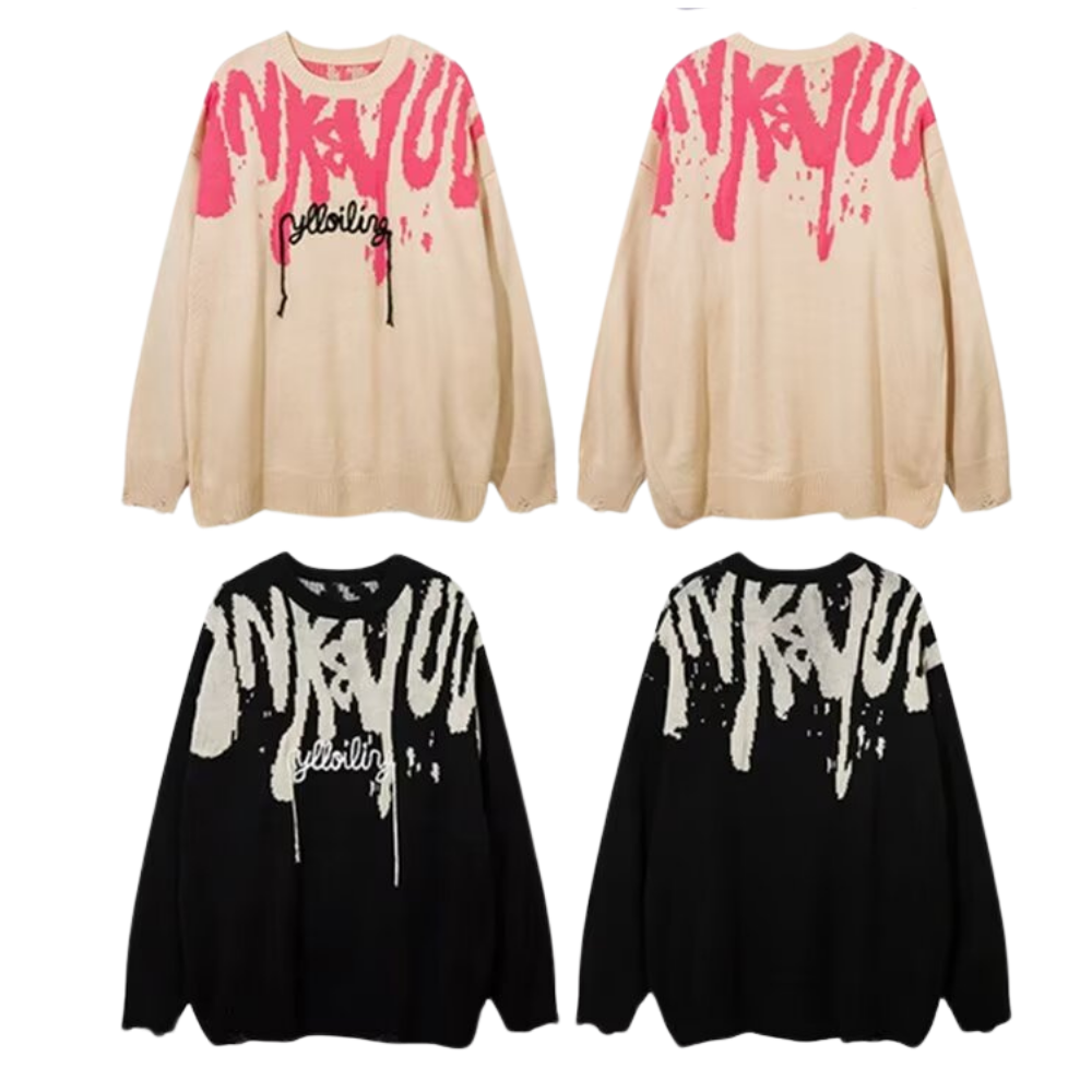 Graffiti Tassel Lettering Sweater