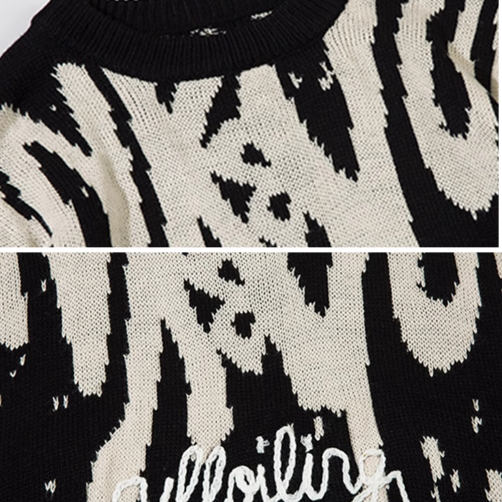 Graffiti Tassel Lettering Sweater
