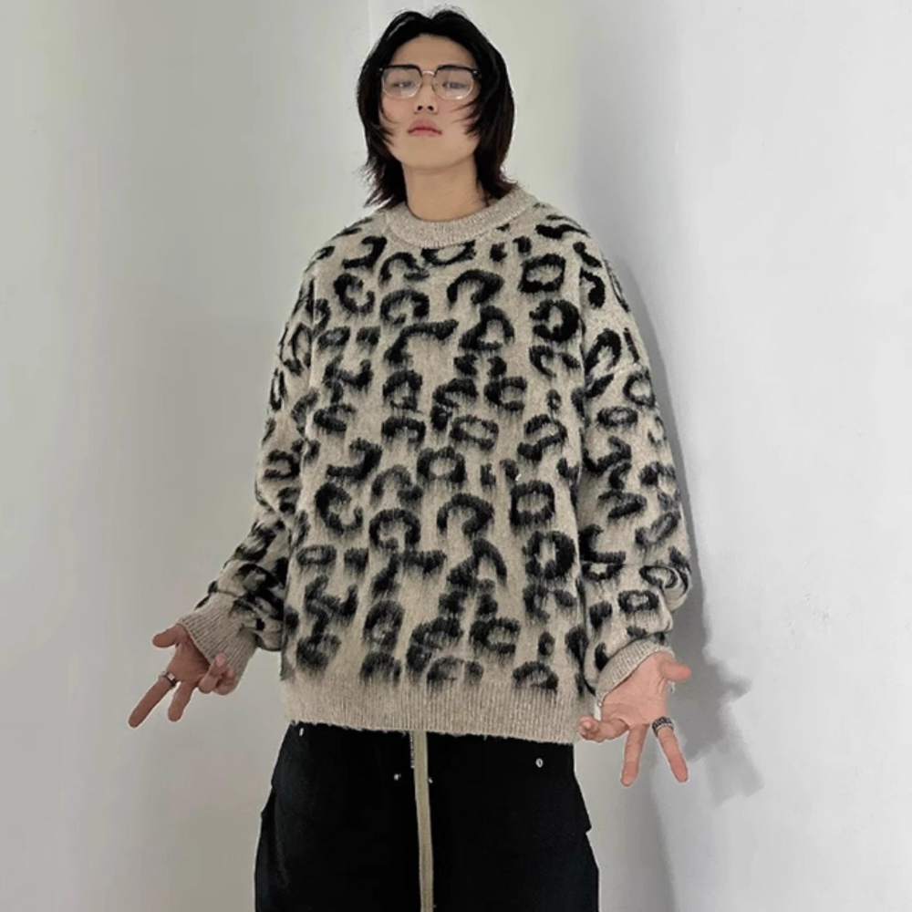 Leopard Print Mohair Sweater
