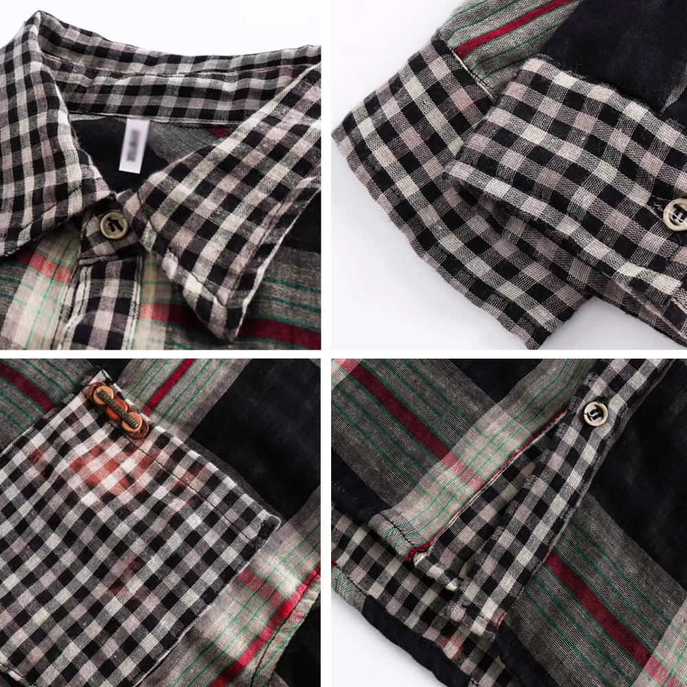 Japanese Patchwork Plaid Shirt