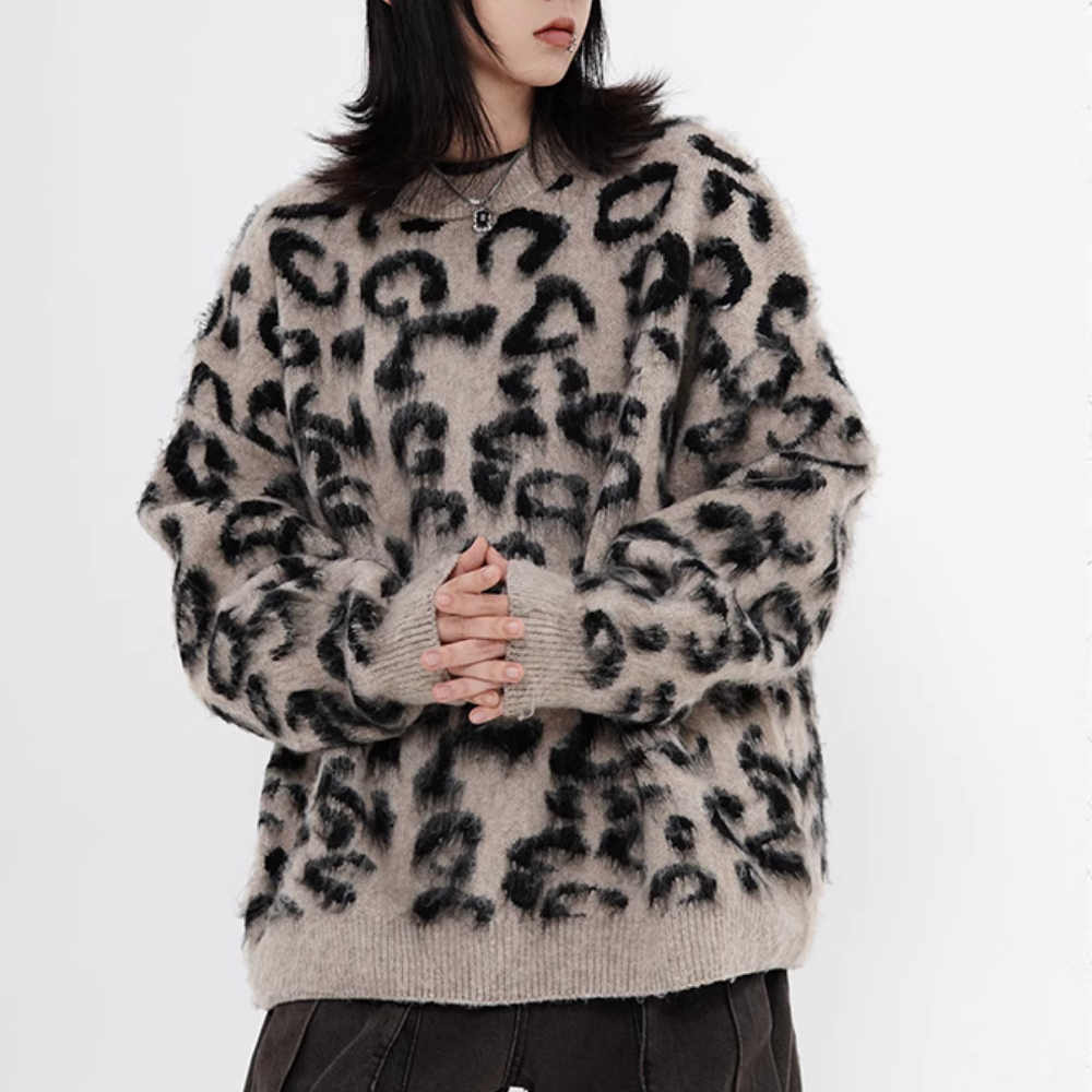 Leopard Print Mohair Sweater