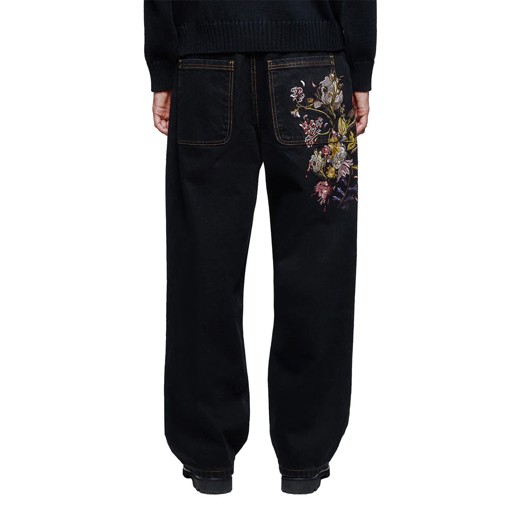 Evokyn Embroidered Denim Jeans with Floral Bloom