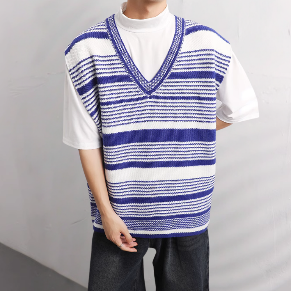 Arctic Fleece Striped Knitted Vest