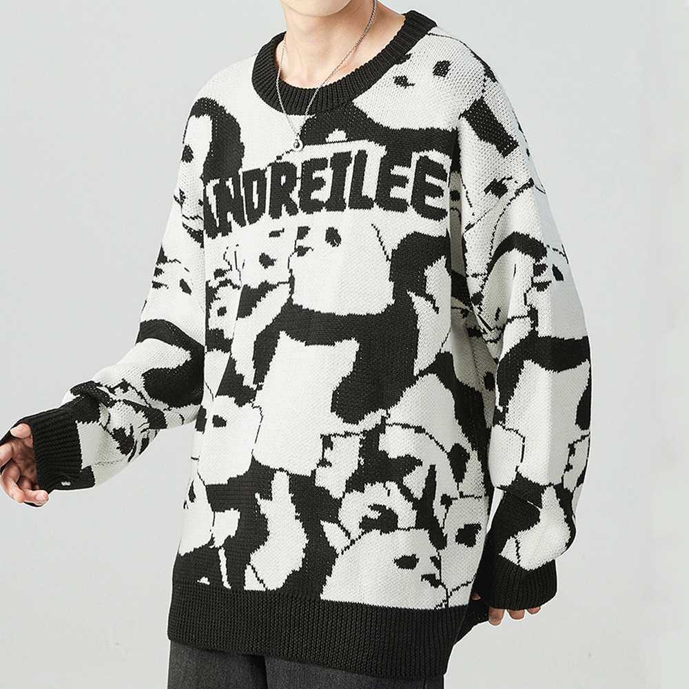 Cute Panda Bottom Flower Sweater