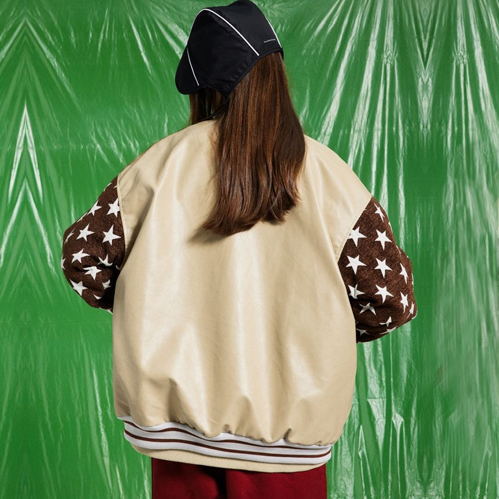 Street Star PU Stitching Varsity Jacket