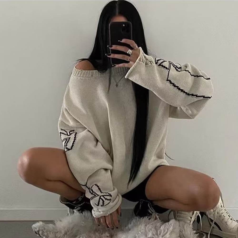 American Retro Hole Cross Sweater