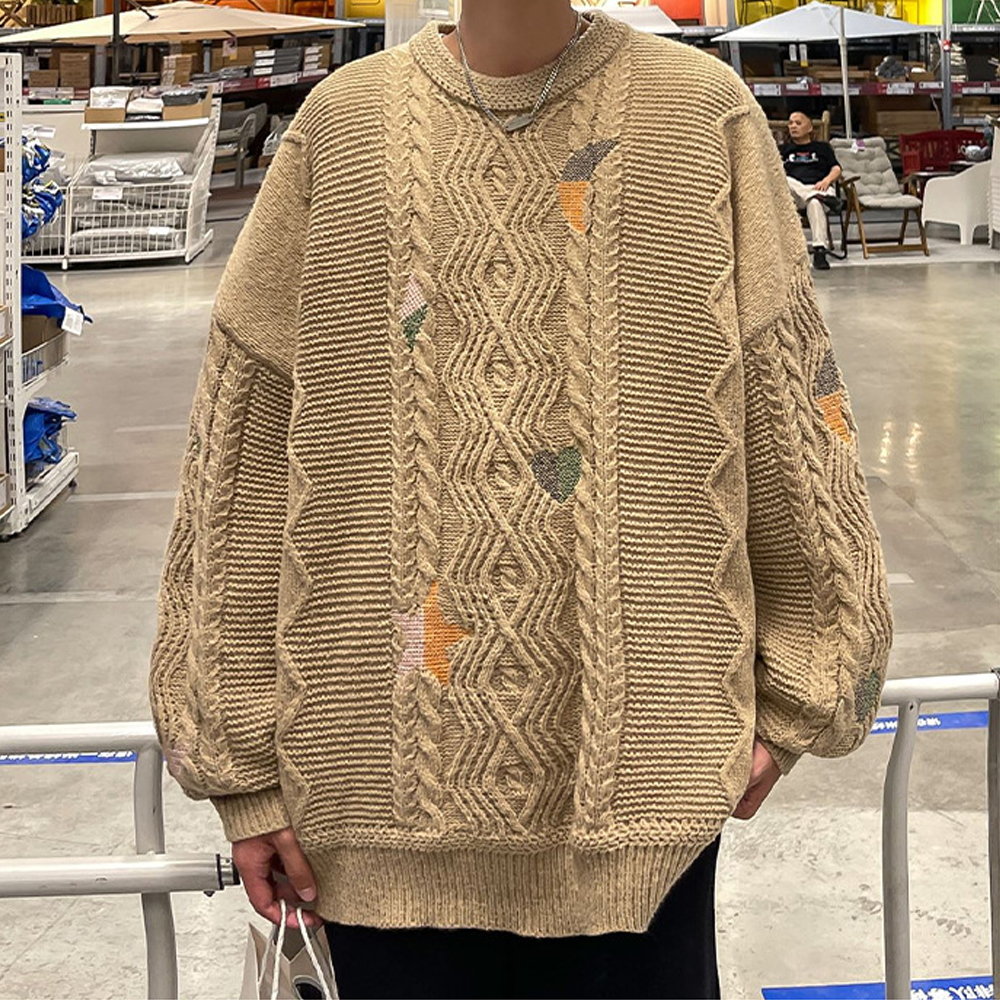 Simple Embroidery Twist Sweater
