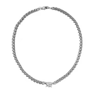 Simple M Alphabet Cuban Necklace