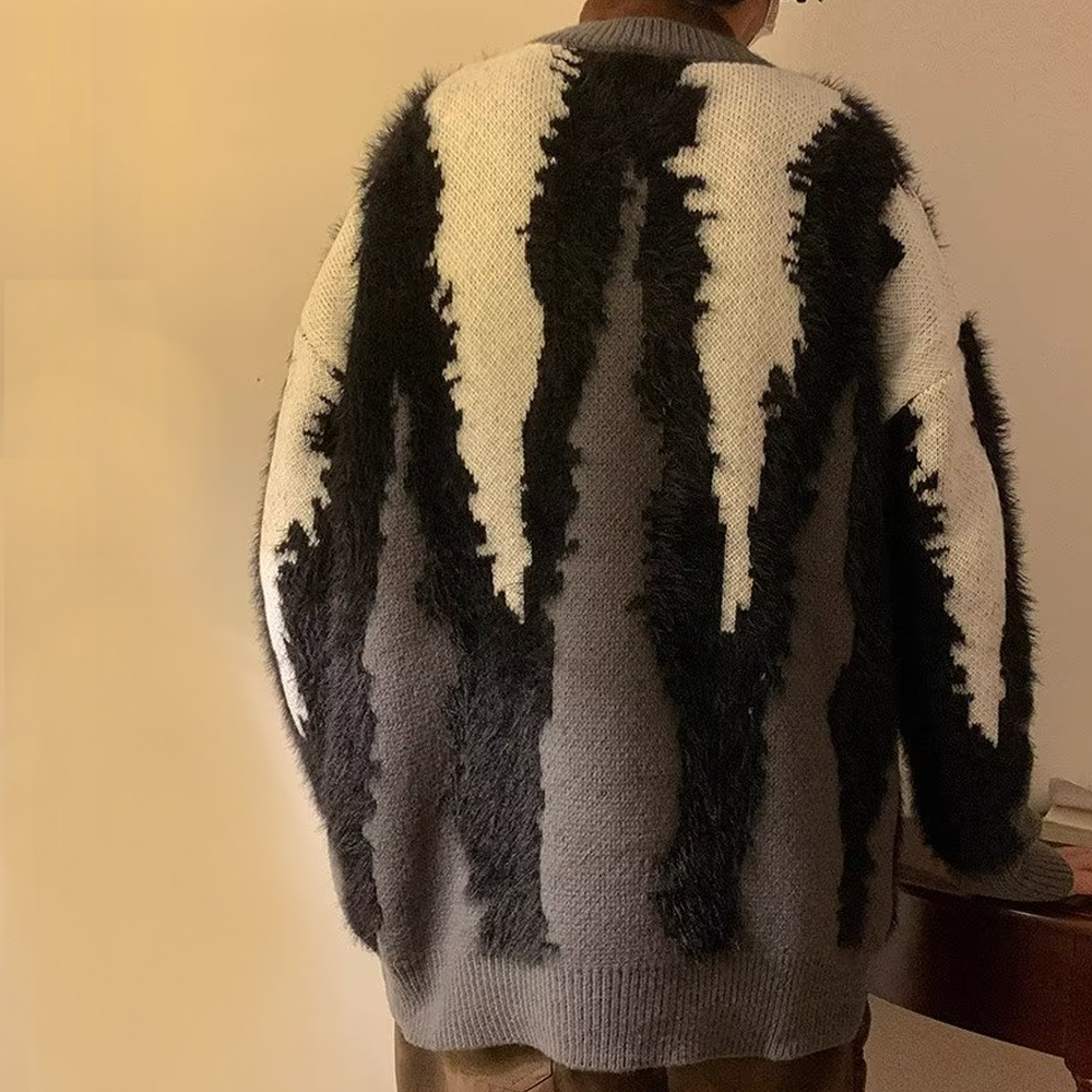 Personality Contrasting Colors Sweater