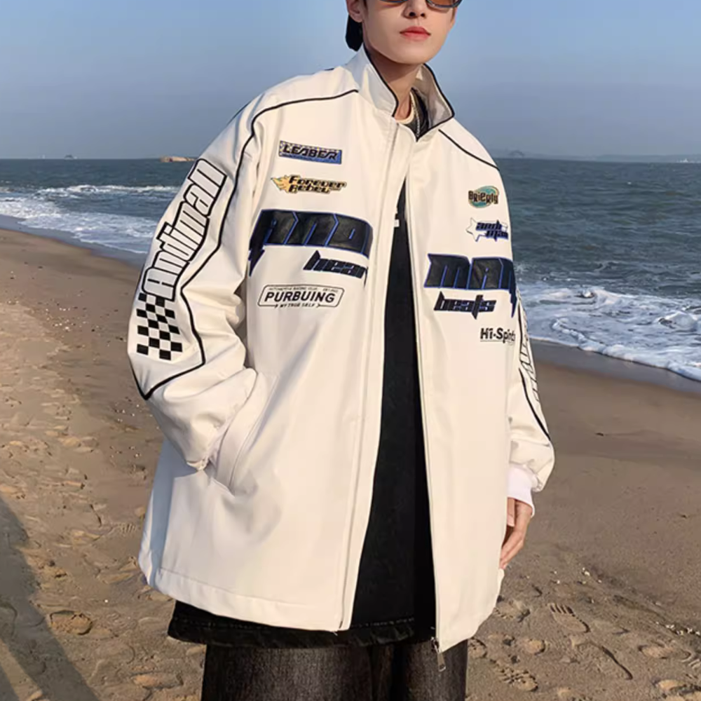 Simple Solid Color Biker Jacket