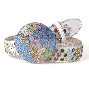 LoopStone Crystal Shining Rhinestone Versatile Rivet Belt