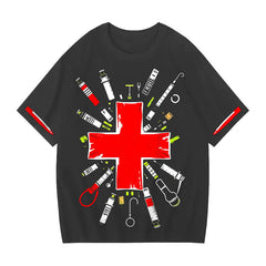 Art In War Red Cross Rescue T-Shirt Details