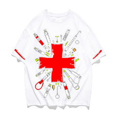 Art In War Red Cross Rescue T-Shirt Details