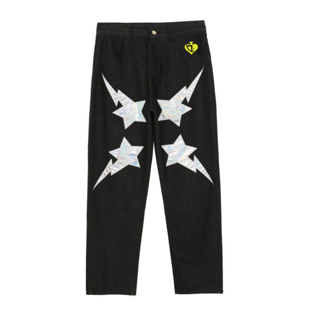 DF| Hip Hop Star Patches Jeans