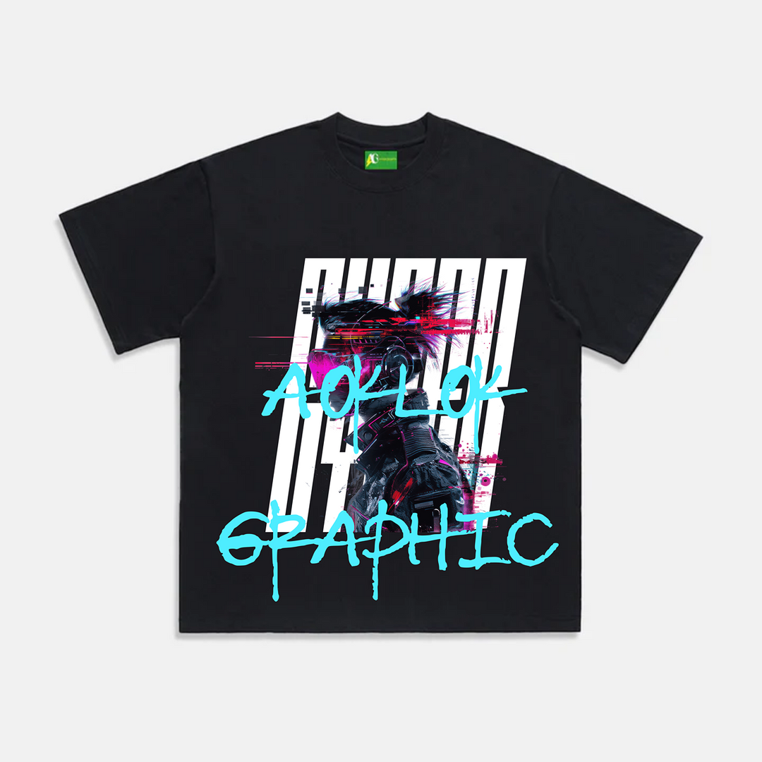 ⚡AG  Black Cyber Crime T-Shirt