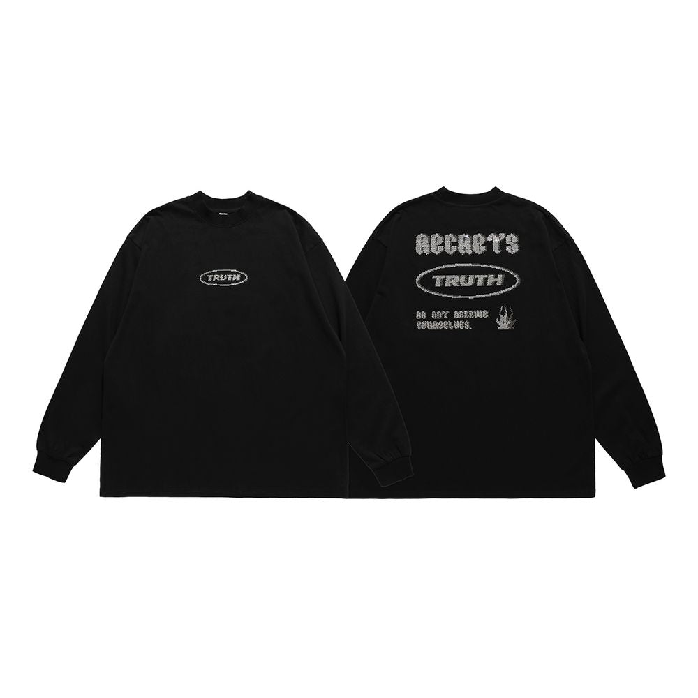 Half Turtleneck Rhinestone Sweatshirt