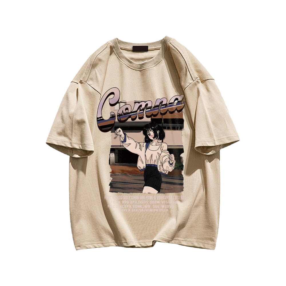 Gentle Japanese Girl Print T-shirt