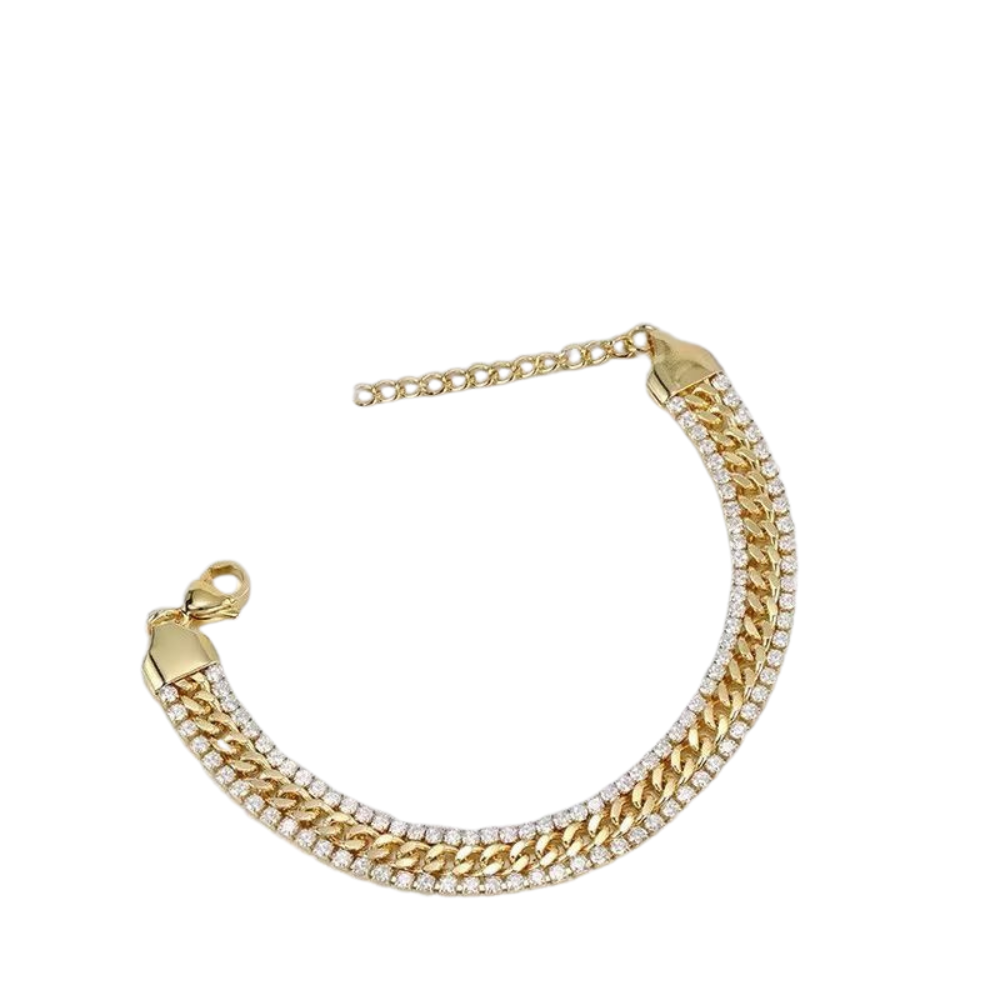 LoopStone Golden Ice Cuban Bracelet