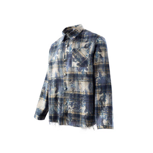 BAGGOUT Distressed Plaid Look shirt