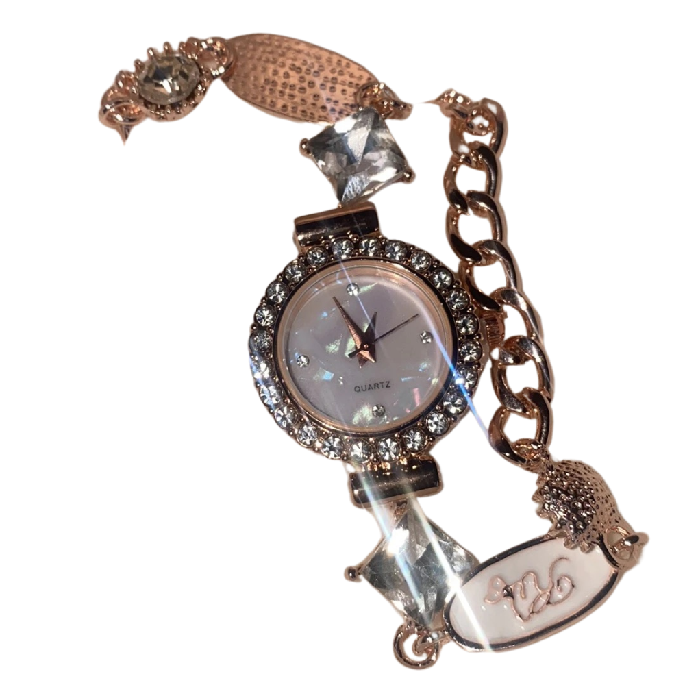 LoopStone Starlit Charm – Handcrafted Rose Gold Crystal Watch