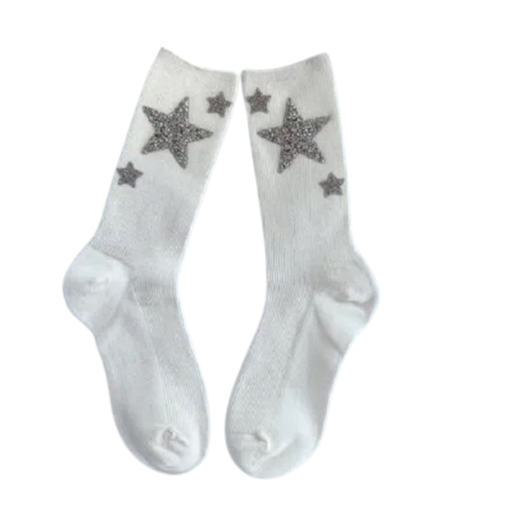 LoopStone Rhinestone White Socks