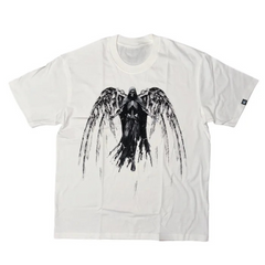 Unseen Echoes Fallen Angel Graphic Tee – Embrace the Dark Flight Details