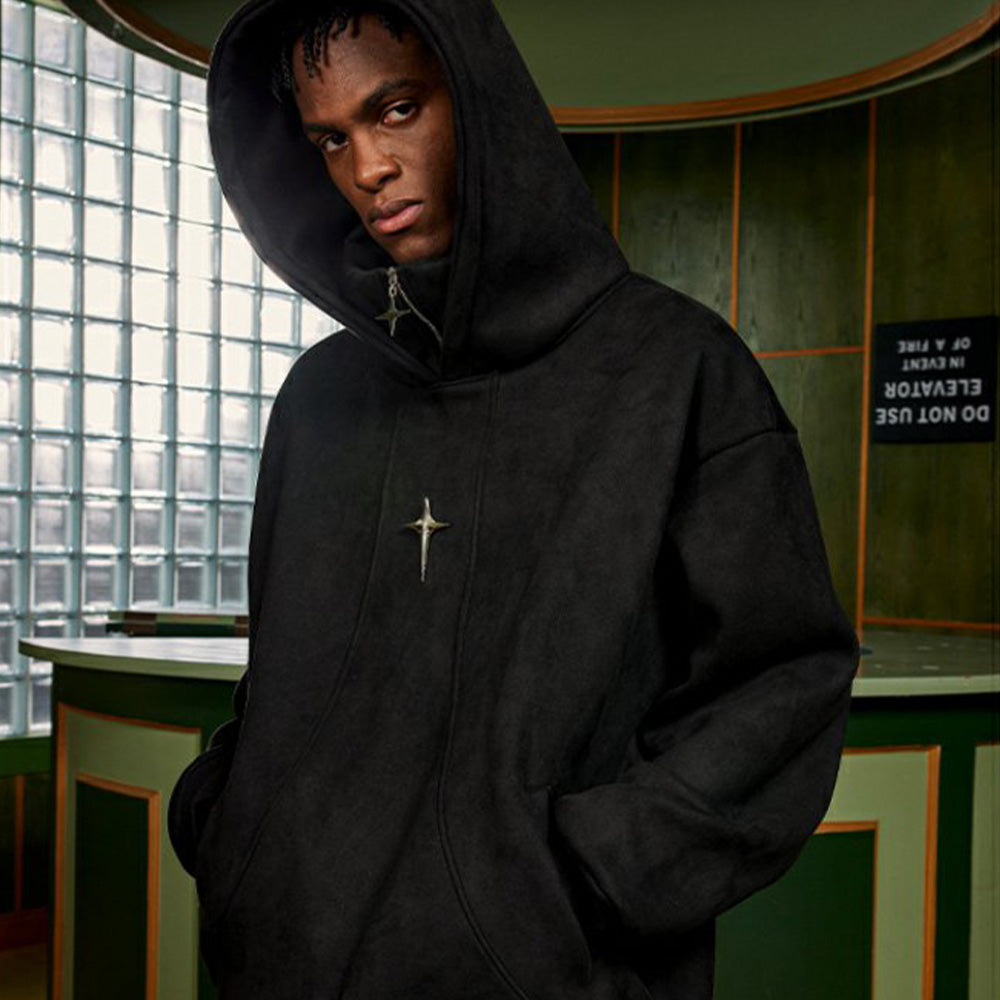 High Street Star Suede Hoodie