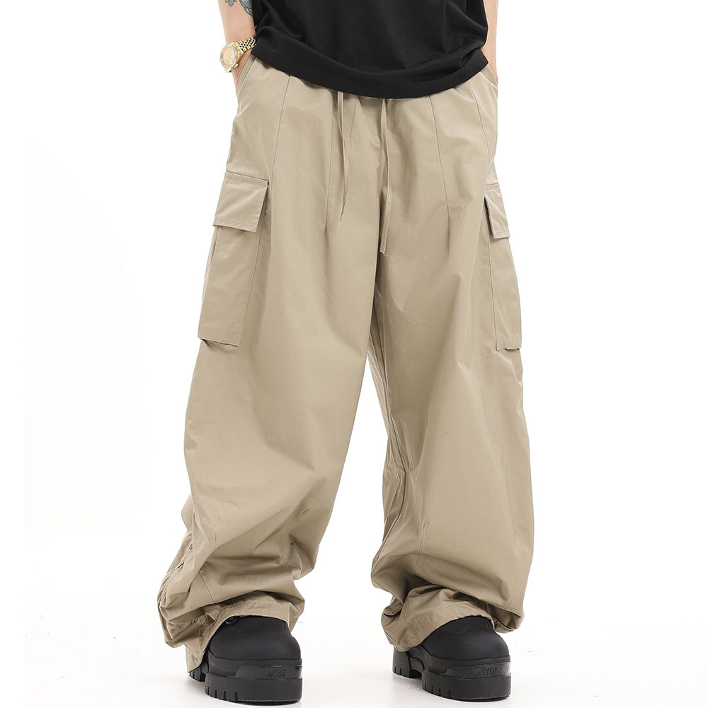 Japanese Solid Color Folded Cargo Pants