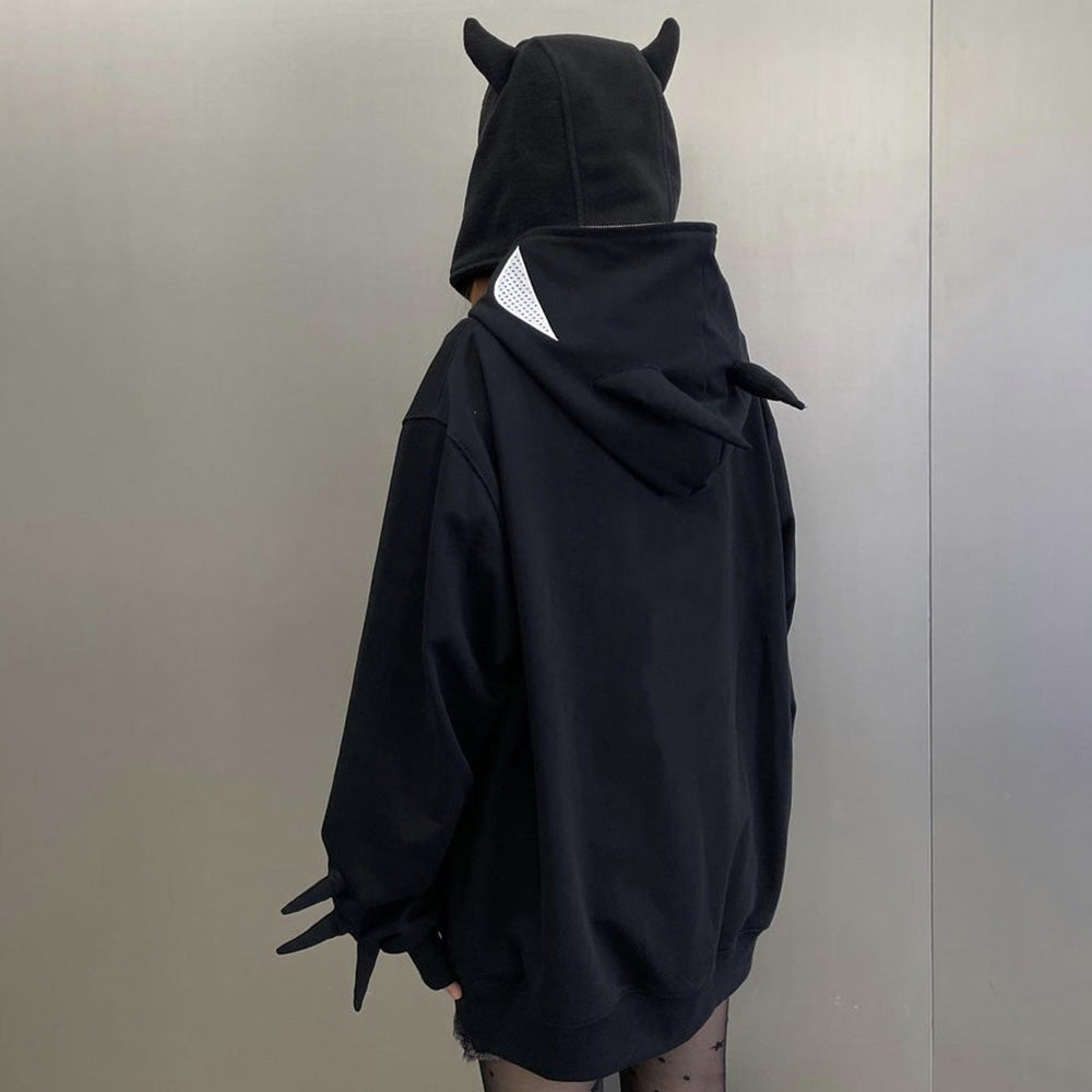 🔥Dark Goth Bat Embroidery Hoodie