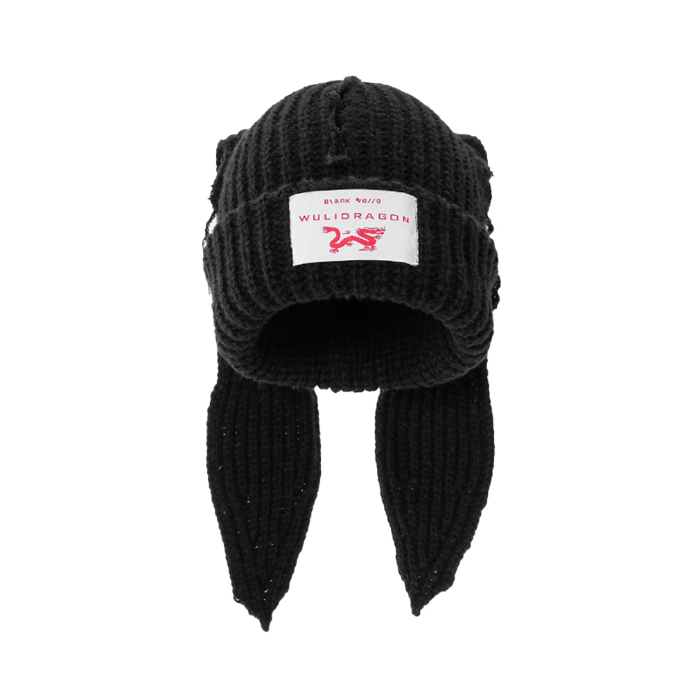 【Subscription】Street Solid Color Rabbit Knitted Hat