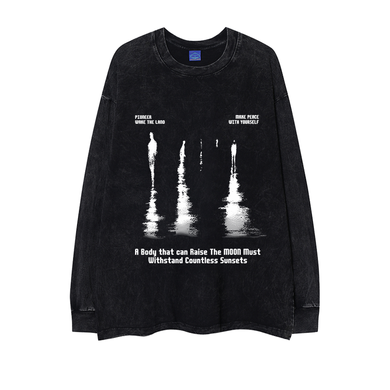 Street Philanthropist Lonely people Vintage Blurred Phantom Retro Street Long Sleeves Shirt