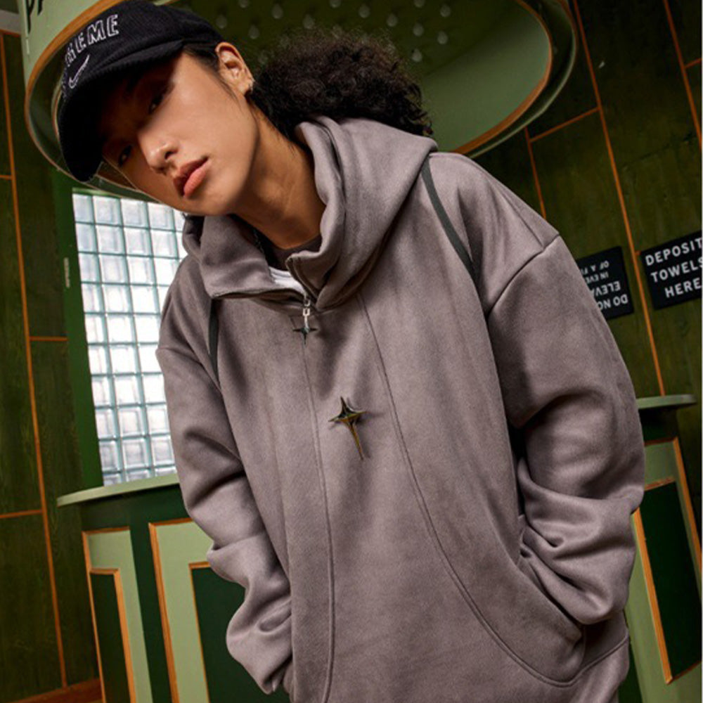 High Street Star Suede Hoodie