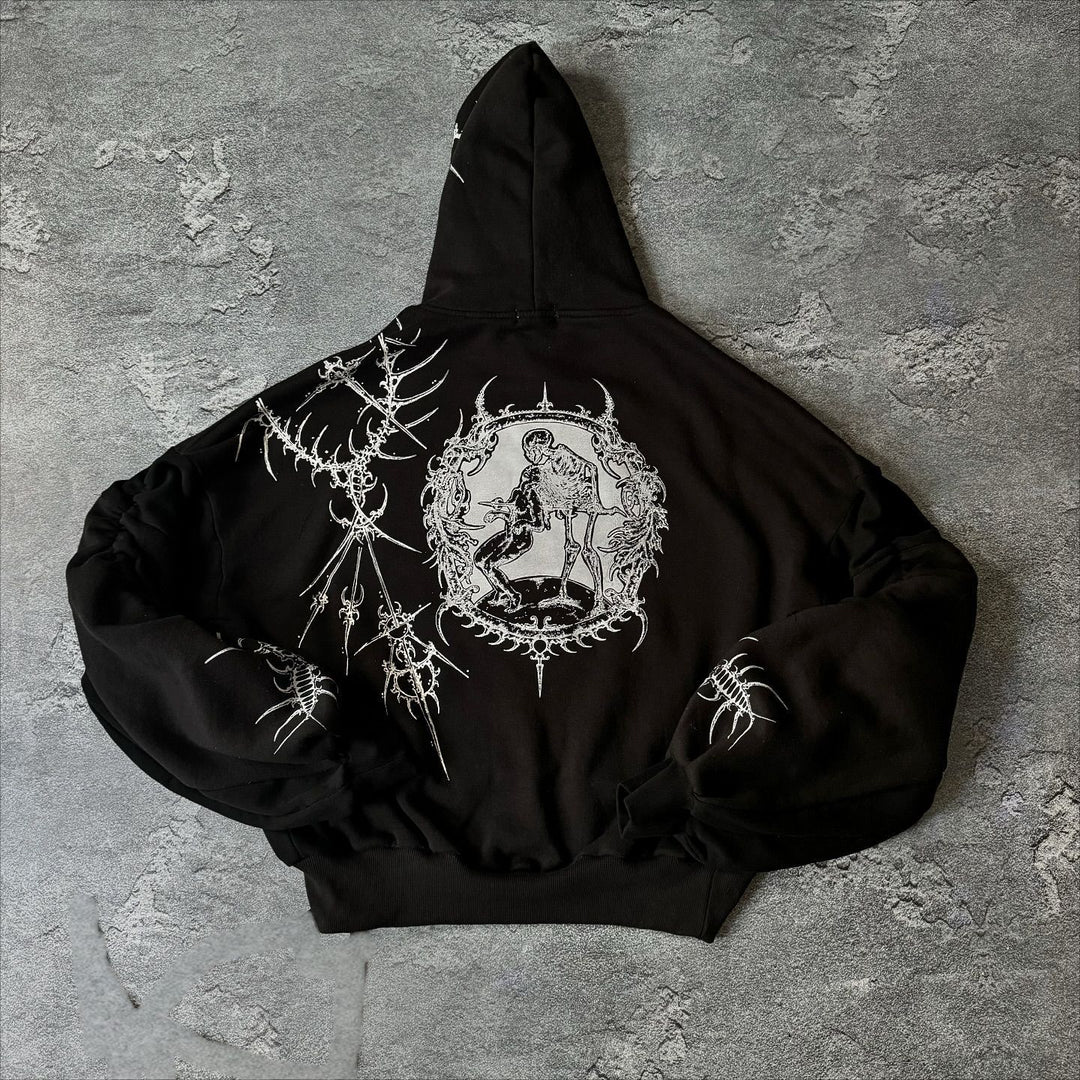 Retro Dark Street Craft Hoodie