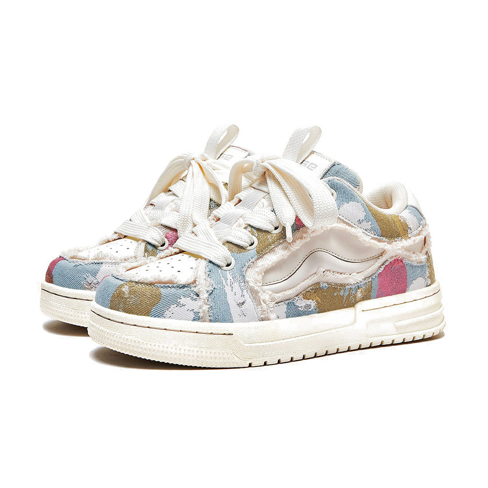 Street Denim Graffiti Raw Edge Sneaker