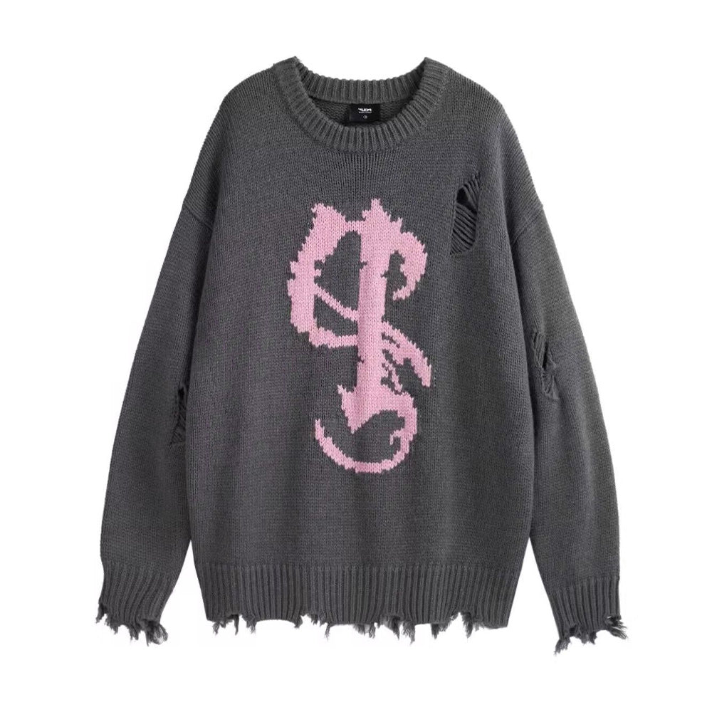 High Street Pattern Distressed Sweater